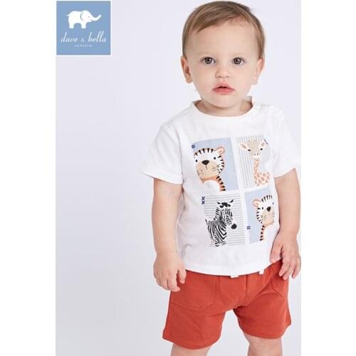 DBA6453 dave bella summer baby boys fashion clothing sets children infant toddler suit kids high quality clothes