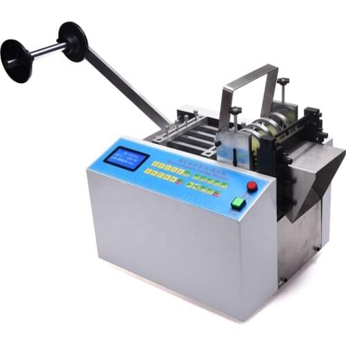 EW-100S Automatic Tube Pipe Cutter machine cutting for heat shrink tube fiber glass corrugated plastic tape zipper nickel strap