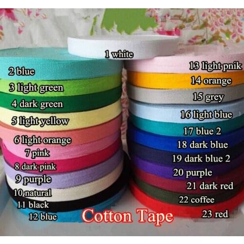 23Colors 20mm x50yard Cotton Webbing Bunting Herringbone Twill Apron Sewing Tape Strip free shipping Wholesale HOT