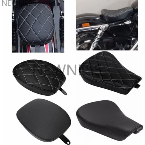 Motorcycle Driver Leather Pillow Solo Seat Cushion Passenger seat cushion For Harley Sportster Forty Eight XL1200 883 72 48
