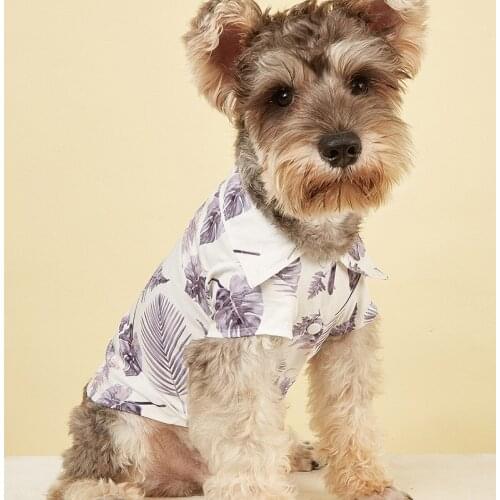 KANGFEILE Summer Beach New Cute Shirts Clothes for Small Dogs Cats Print Cardigan Dog Cat Top Shirt Clothes Pet Supplies D2316