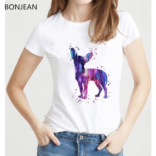 2019 Summer Fashion Watercolor Chihuahua animal Print T-Shirt women Funny Dog Design Tops tee shirt femme Casual Cool tshirt