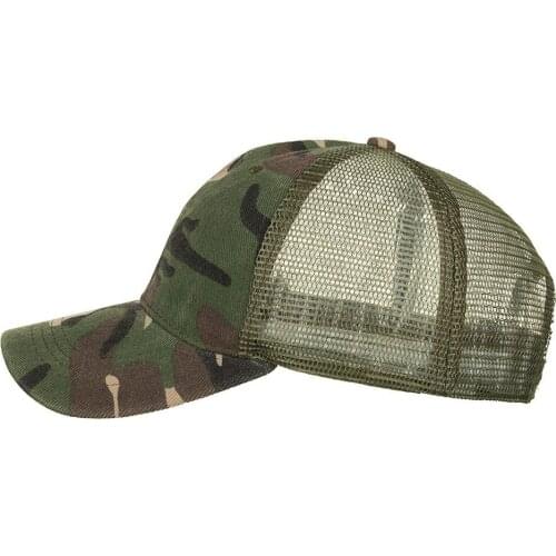 Men Women Baseball Hat Camouflage Summer Cap Mesh Cap Casual Hip Hop Mesh Hollow Breathable Shading Adjustable Hat