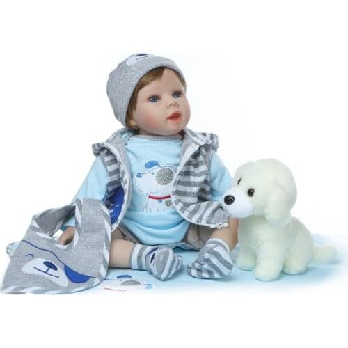 NPK 55cm soft real touch silicone boneca bebes reborn silicone reborn toddler baby dolls kids birthday Christmas gift popular