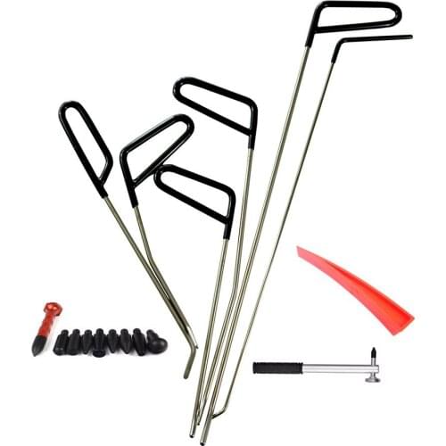 Automotive Paintless Dent Repair Tools Kit Dent Remover Hail Repair Tool Metal Tap Down Rods Hail Damage Repair Kit