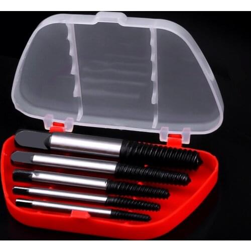 In box Damaged Screw Extractor Drill Bits Guide 5pc Broken Bolt Remover Set double side Screw Extractor Easy Out tool for car