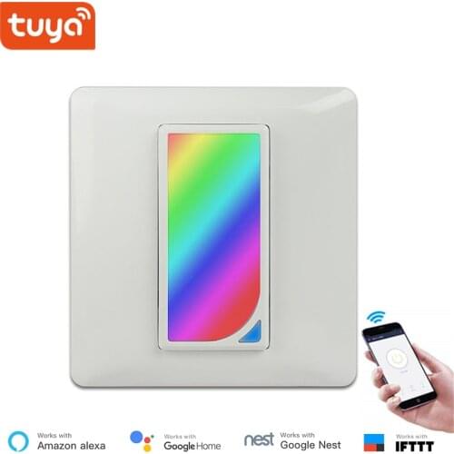 Smart Life WiFi Wall Switch with 2W RGBW Scene Light EU 86 WiFi Light Switch Wireless Control Google and Alexa Compatible IFTTT