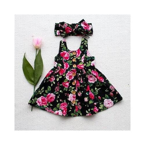 New 2020 Baby Girl Floral Dress Kid Party Sleeveless Wedding Pageant Formal Dresses Sundress Clothes 0-4Y