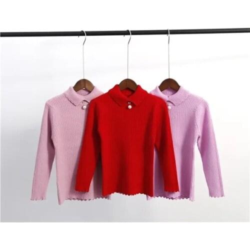 2020 new spring autumn/winter Girls Kids Solid Sweater comfortable cute baby Clothes Children Clothing