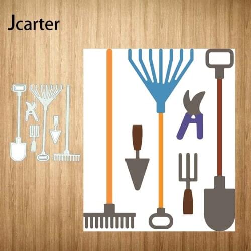 New Design Hoe Shovel Scissors Metal Cutting Dies Craft Scrapbooking Handmade Knife Mould Blade Punch Stencils Dies Cut Model