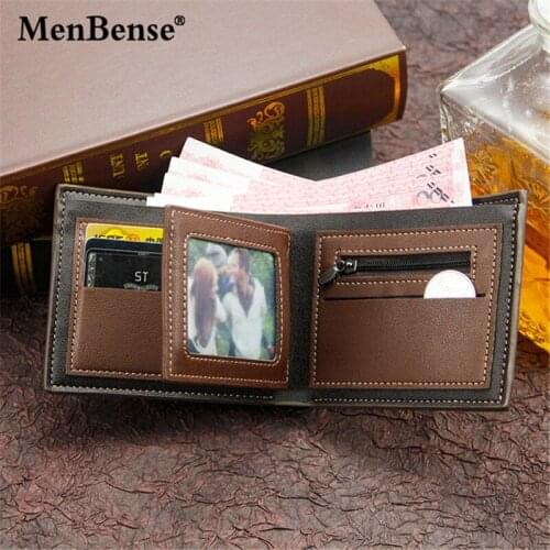 New Mens Coin Purse Short Gilded Letters Large-capacity Wallet Froste PU Leather Multi-Card Position Wallet For Male Card Holder