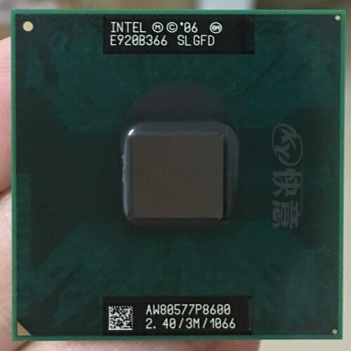 Original P8600 Intel Core2 Duo CPU P8600 (3M Cache, 2.40GHz, 1066MHz FSB) processor supports GM45 PM45
