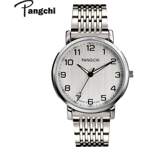 PANGCHI Luxury Stainless Steel Watch Woman Casual Digital Dial Quartz Couple Watches Dress Bracelet Wristwatches Female Reloj