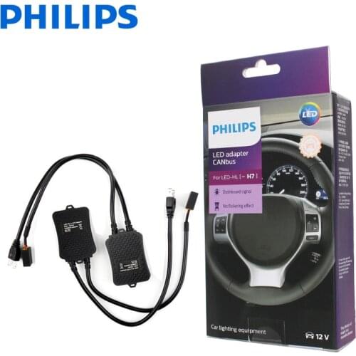 Philips 12V LED Canbus adapter H7 headlight decoder Anti-flicker car accessories eliminate dashboard warning 18952 C2, pair