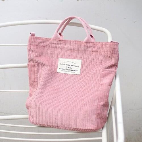 Simple Cloth Handbag Tote Female Crossbody Messenger Bags Ladies Canvas Purses Women Corduroy Shoulder Bag