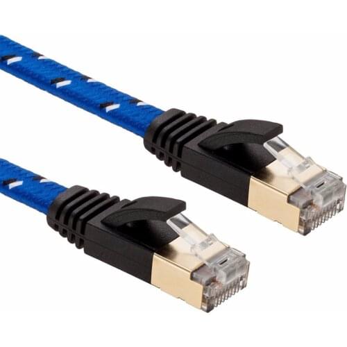 2ft3ft 6ft 10ft 0.5m 1m 1.5m,2m 3m,5m 10m 20m cable CAT7 RJ45 Patch flat Ethernet Network Cable For Router Switch gold plate