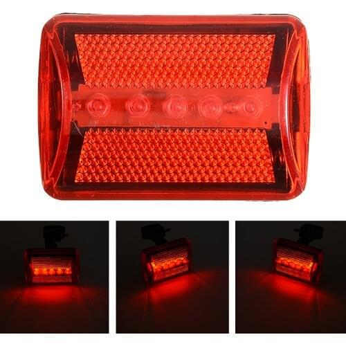 Lightweight Bicycle Rear Lamp Red Bike Tail Light 5-LED Flash Warning AA Battery Powered with Buckle