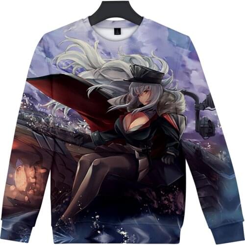 Kawaii Japan Harajuku Azur Lane 3D Sweatshirt Casual Pullover Streetwear Sweatshirt Sudadera Hombre Male Crewneck Anime Tops