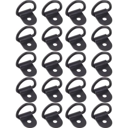 Universal 20pcs/Set Black D Shape Tie Down Anchors Lashing Ring for Car Truck Trailer RV Boats