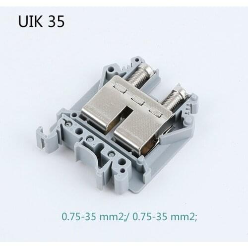 10pcs Type UIK-35 Din Rail Mount Wiring Conductor Universal Connector 18-2 AWG Thin Modular Screw Terminal Blocks UIK 35