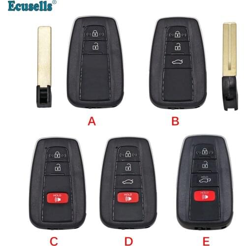 2/3/4 Button Smart Keyless Entry Remote Key Case Shell Fob for Toyota C-HR Corolla Prado Rav4 Prius Camry Avalon 2017-2020