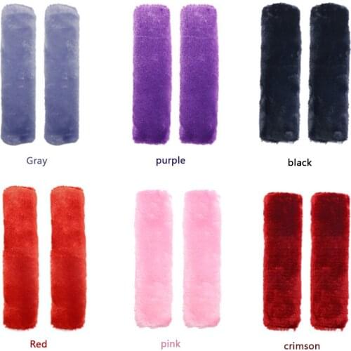 2pcs Non Slip Car Seat Belt Cover Fluffy Auto Seatbelt Safety Belt Shoulder Pad Adults Kids Car Interior AccessoriePad Protector