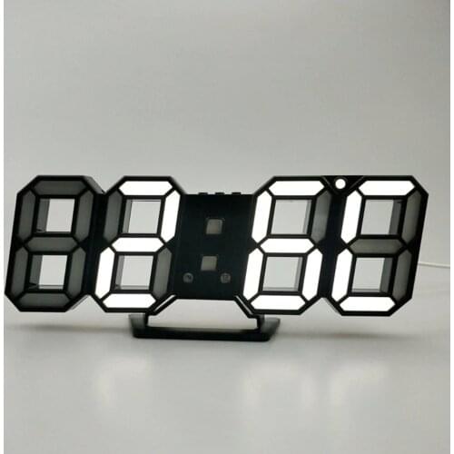 3D Digital Alarm Clock Wall LED Number Time Clock Led Electronic Clock with Snooze Function practical