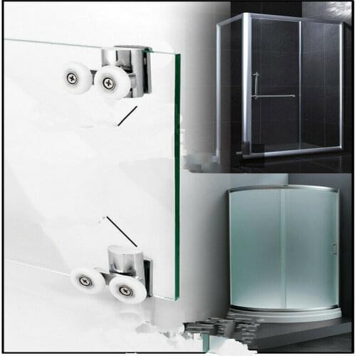 4PCS 23mm Shower Door Rollers Home Twin Top & Bottom Showers Door Slid Wheels /runners/Wheel Hubs Zinc Alloy+stainless steel