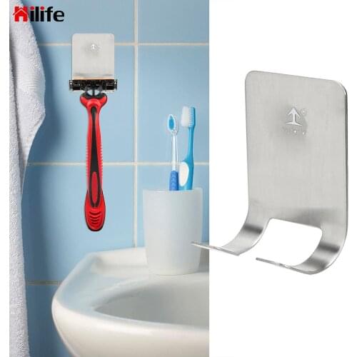 Home Storage Razor Holder Bathroom Accessories Shaver Hook Bathroom Products Shaving Rack Stainless Steel