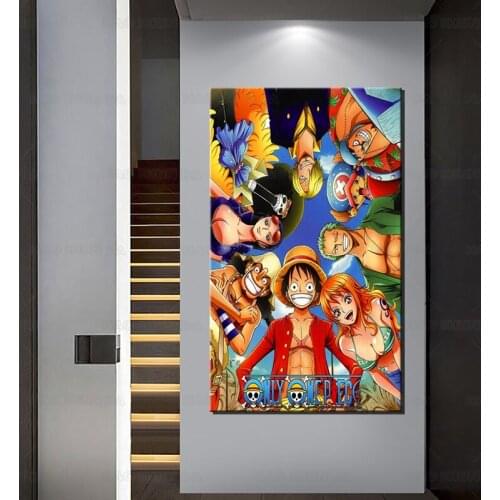 Anime One Piece Poster Modern Canvas Painting Abstract Wall Art Unique Modular Pictures Corridor Bedroom Decoration Home Frame