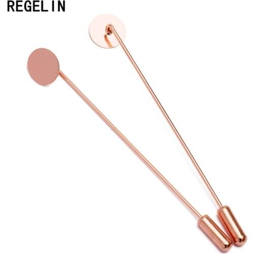 REGELIN Brooche Base Jewelry Making Findings 10pcs/lot 65mm 93mm Round Cap Ball Pin Brooch For DIY Women Men Brooches Pins
