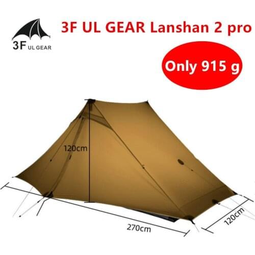 3F UL GEAR LanShan 2 Pro Tent 2 Person Outdoor Ultralight Camping Tent 3/4 Season Professional 20D Nylon Both Sides Silicon Tent