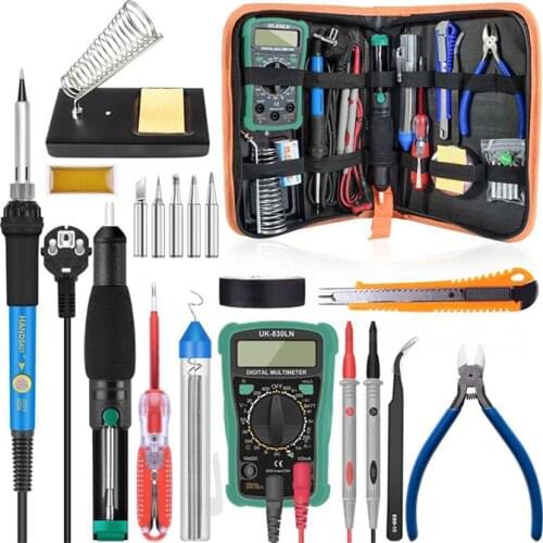 60W electric soldering iron belt multimeter tin absorber art knife welding kit 110V / 220V