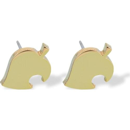 Hanreshe Animal Crossing Stud Earrings Punk Jewelry Vintage Copper Earring Cute Gold Rose Gold Small Stud Earrings Girl Boy Gift