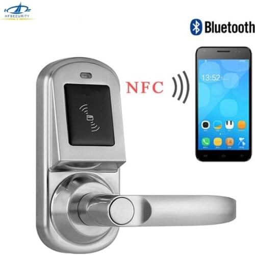 HFSECURITY English APP Wireless Bluetooth Door Lock Android Smart Phone Security Rfid Digital NFC Door Locks