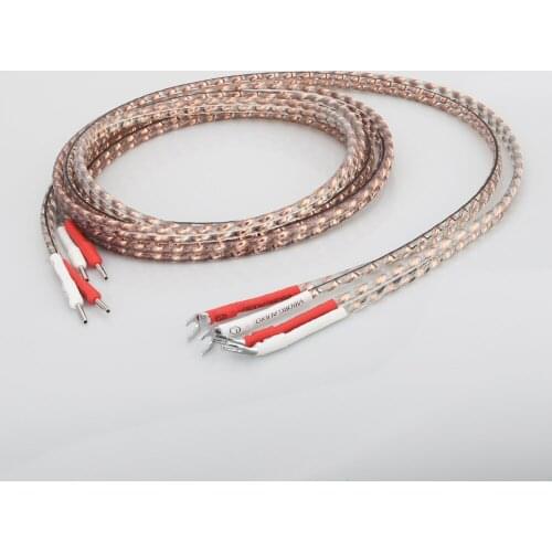 Pair Viborg VS903 HIFI Fidelity speaker cable with pure copper Spade to banana plug audiophile Loudspeaker Cable HIFI
