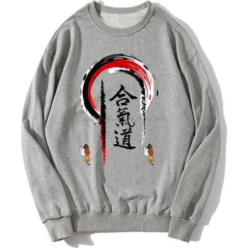 Kanji Aikido Hoodies Men Classic Casual Soft Cotton Hoodie Spring Autumn Sweater Sweatshirt Streetwear