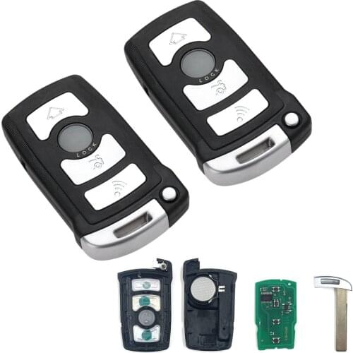 Yetaha 2pc Remote Key For BMW 7 SERIES E65 E66 730 740 CAS1/CAS2 Anti-theft System Keyless 4 Buttons Car Key 315MHz PCF7945 Chip