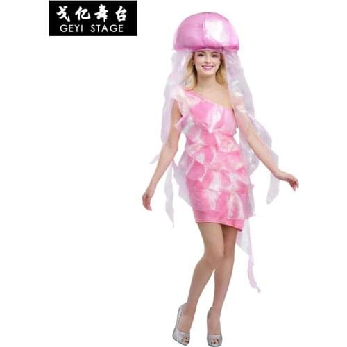 Halloween Cosplay Costumes Marine Life Cosplay Women Sexy Jellyfish Cosplay Dress Party Fairy Deguisement For Carnaval