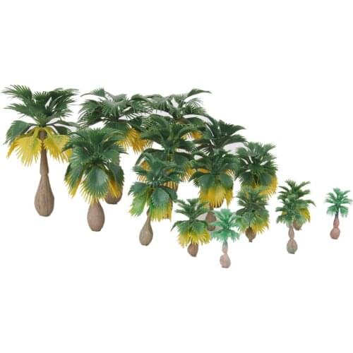 Hot 15pc Layout Model Train Palm Trees Forest N Z 1:100-1:300 Dioramas Tree