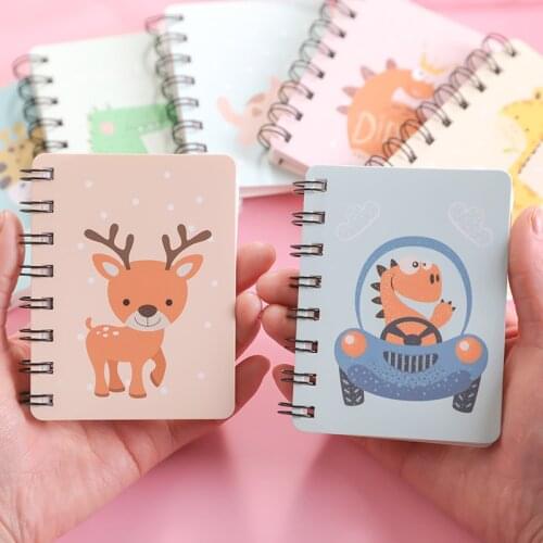 80 Sheets A7 Cartoon Dinosaur Small Notebook Coil Notepad School Supplies School Office Supply
