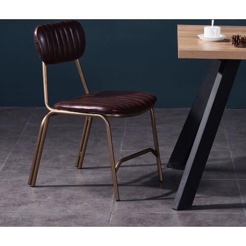 GY Iron Chair Single Leisure Chair Backrest Industrial Style Retro Coffee Shop Dining Chair Designer Creative Personality Stool