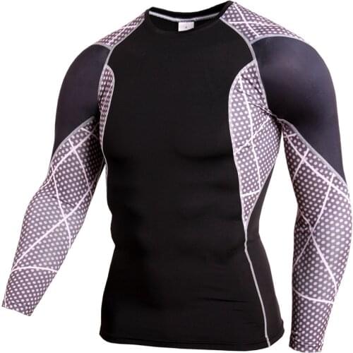 Tights Mens Long-sleeved Compression T-shirts Running Fitness Cycling Sports Slim Quick-drying Long-sleeved T-shirts Running