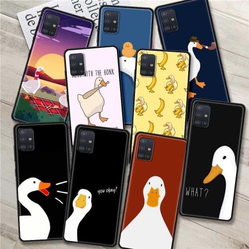 Soft Case for Samsung Galaxy A51 A71 A21s A31 A12 A41 A52 A11 M31 A02s A32 M51 Silicone Back Cover Shell Funny Cartoon Duck Capa