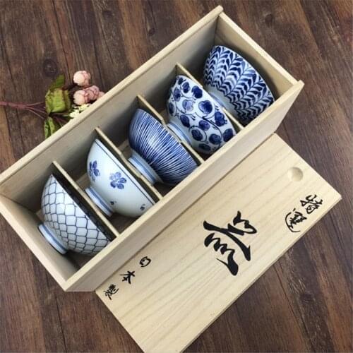 Bowl Ceramic Bowl Set Royal Blue and White Porcelain Tableware Home Creative Bowl Japanese Small Bowl Rice Bowl