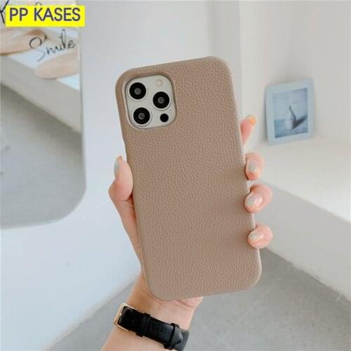 Plain Color Quality Leather Phone Case For iPhone 11 12 Pro Max Mini XS XR SE 20 7 8Plus Luxury Cover Holster Funda Vintage Etui