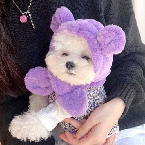 Send hat autumn and winter clothes thickened pet cotton coat Teddy Bichon Pomeranian Schnauzer small dog dog clothes