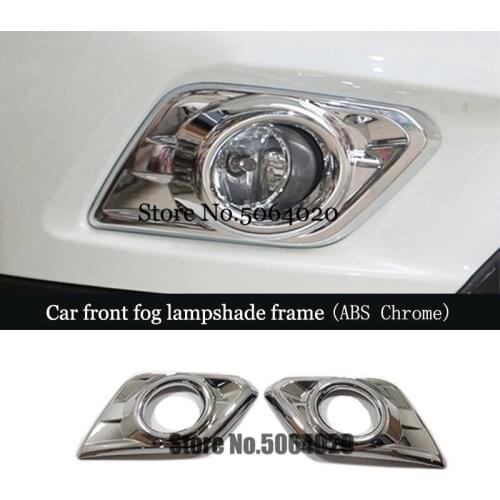 Car front fog lampshade cover frame Cover Trim ABS Chrome car styling Accessories for Nissan x-Trail T32 Rogue 2014 2015 2016