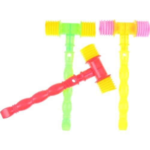25cm Child Training Toddler Kids Handle Plastic Hammer Whistle baby Toys Noise Maker Funny Toys