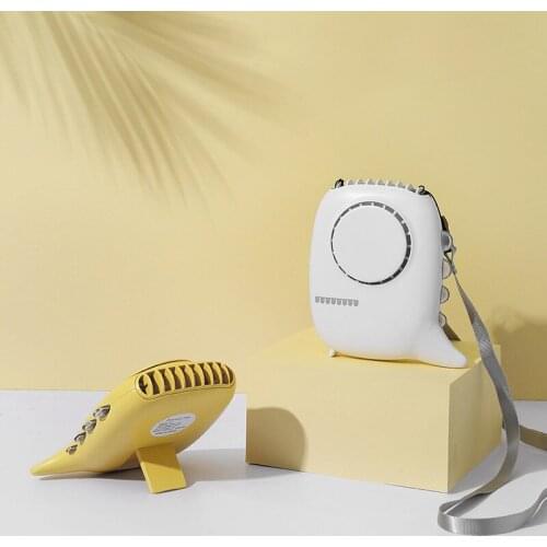 Mini Fan USB Portable Rechargeable Handheld Fan 1200mAh Battery Small Hanging Neck Fan Desktop Air Cooler Outdoor LED Night Lamp